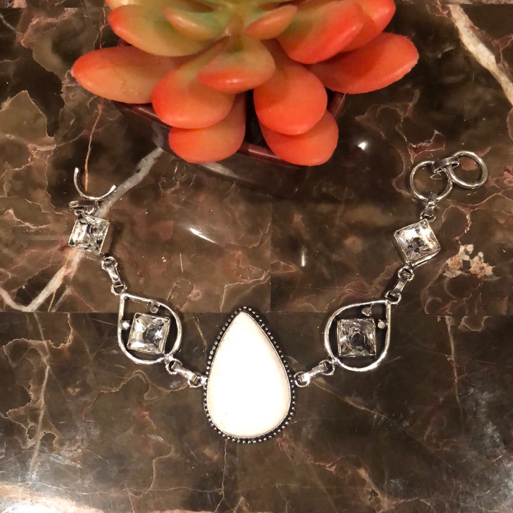 Ocean Jasper & White Topaz Bracelet